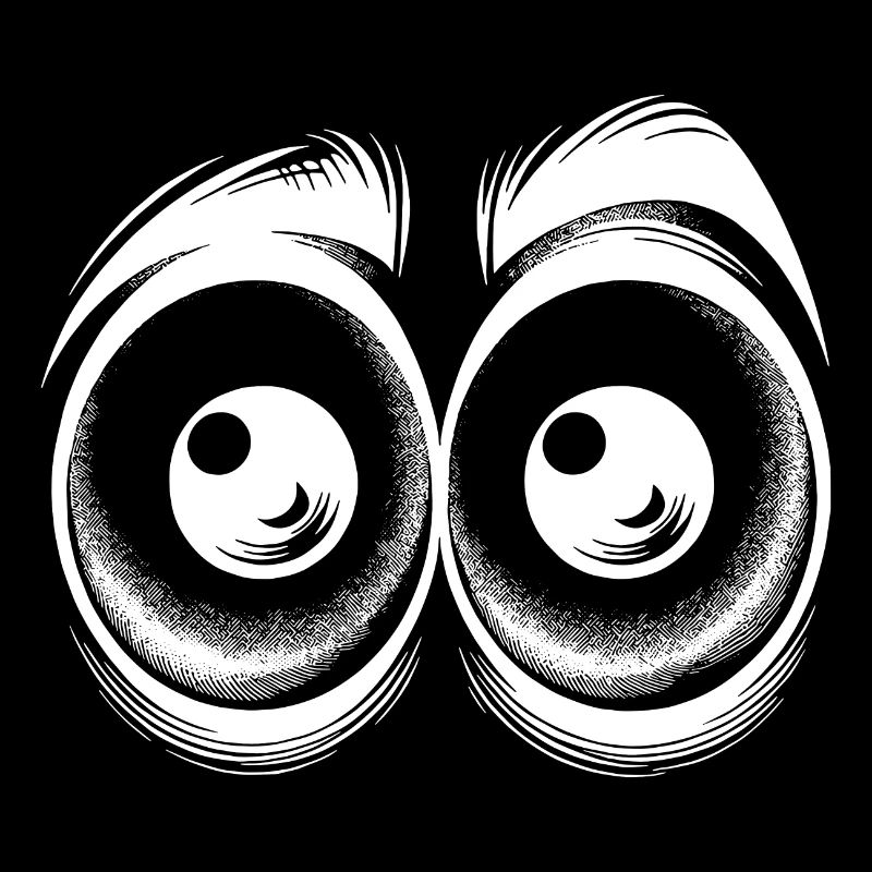 Witzige Augen mit starrem Blick