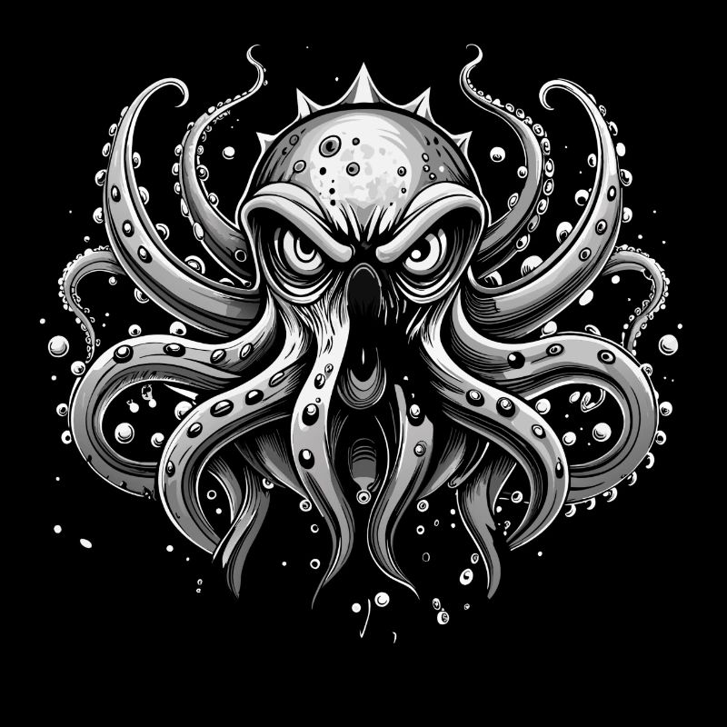 Octopus black and white