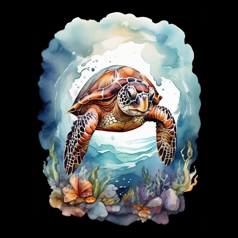 Sea's turtle under water