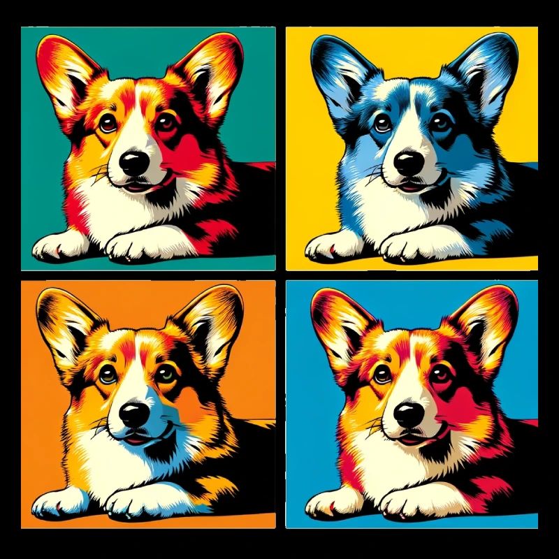 Pop Pembroke Welsh Corgi chien Portrait