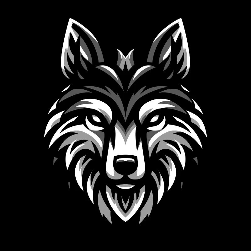 Conception de tête de loup gris