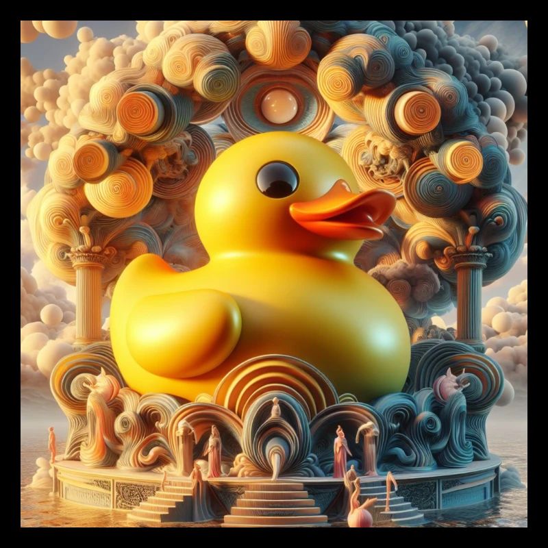 Canard en caoutchouc dans l’hyperréalisme de Delulu