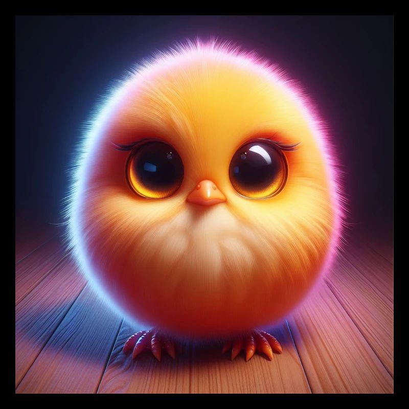 Chick 3D Hyperrealism in Pastel Colors