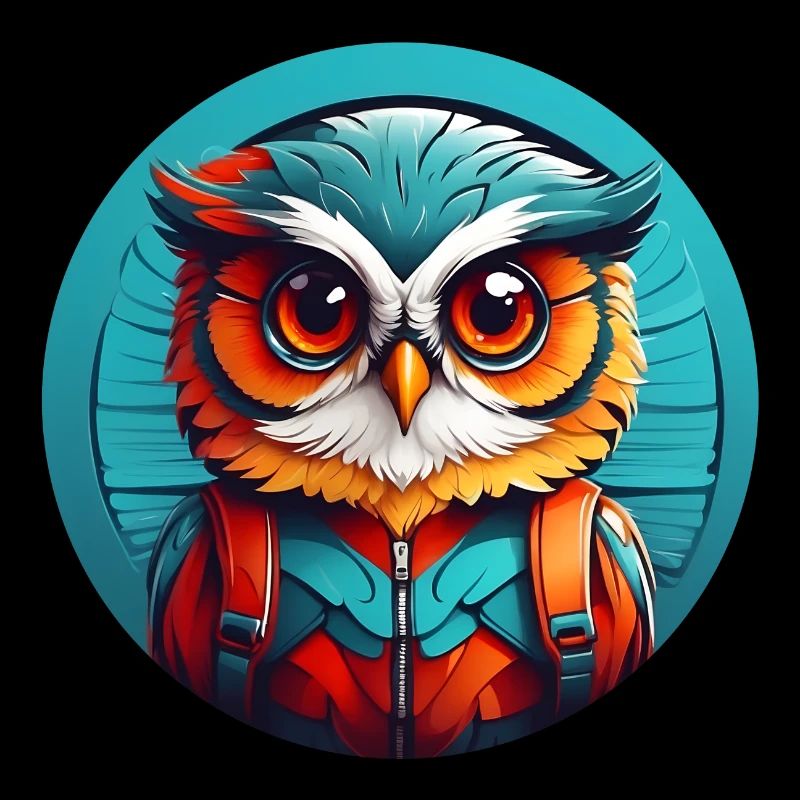 kleine süsse Eule im Farbkreis Eulendesign