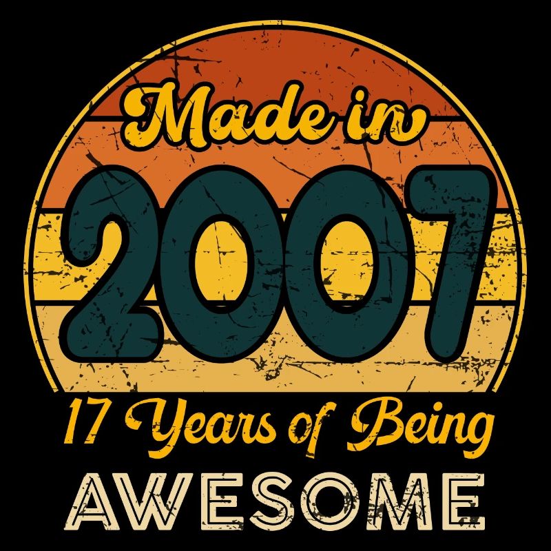 Né en 2007 - Vintage 2007 Anniversaire Rétro