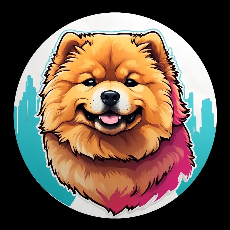 Portrait de Chow Chow sur la roue chromatique