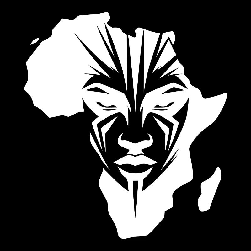 Tatouage de silhouette de guerrier africain