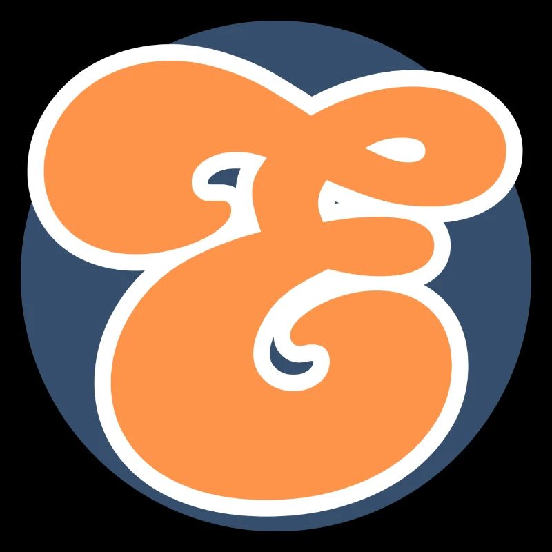 Buchstabe e orange sport