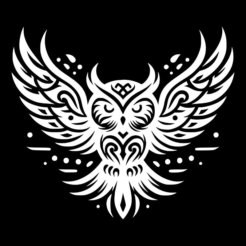 Fliegende Eule im Tattoo Style