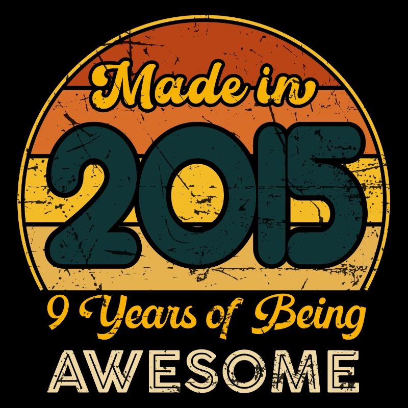 Né en 2015 - Vintage 2015 Anniversaire Rétro