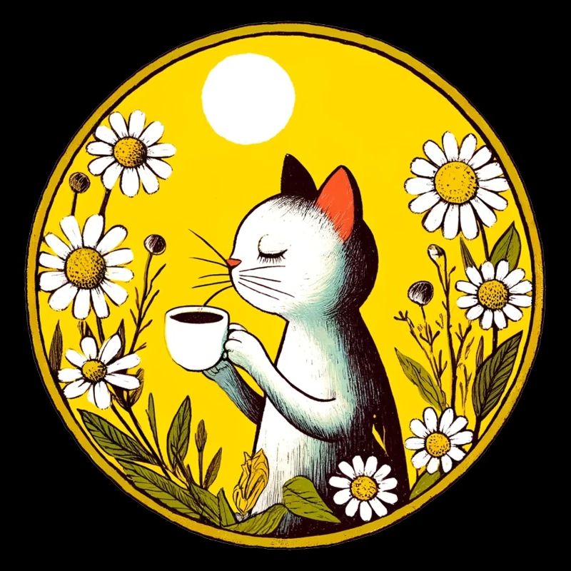Vintage Retro Cafe Katze
