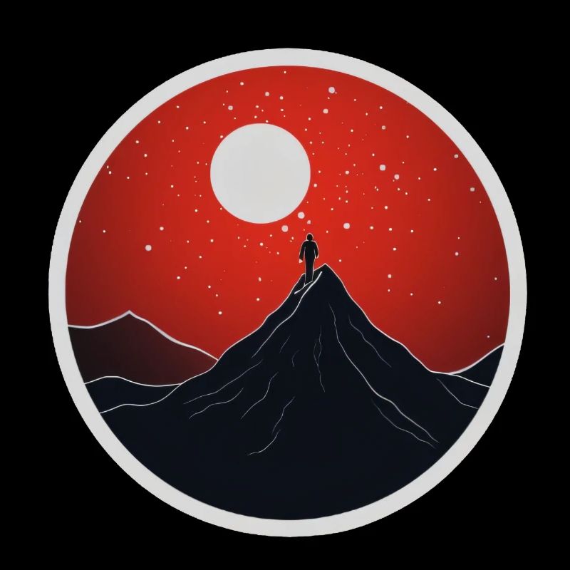 Bergwanderer minimalistisches Design