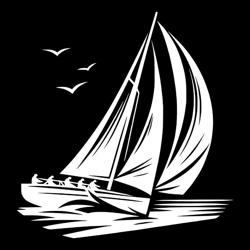 Voilier de régate rapide dans la houle