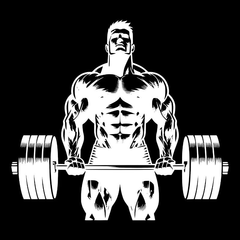 Ambitionierter ehrgeiziger Athlet mit Langhantel