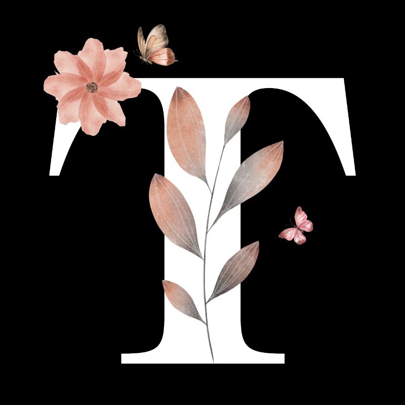 Buchstabe t Wildblumen Aquarelle