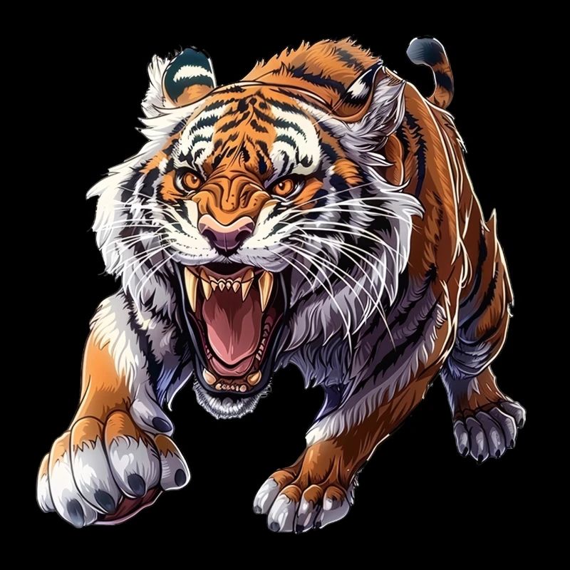 Fier tigre en mode attaque