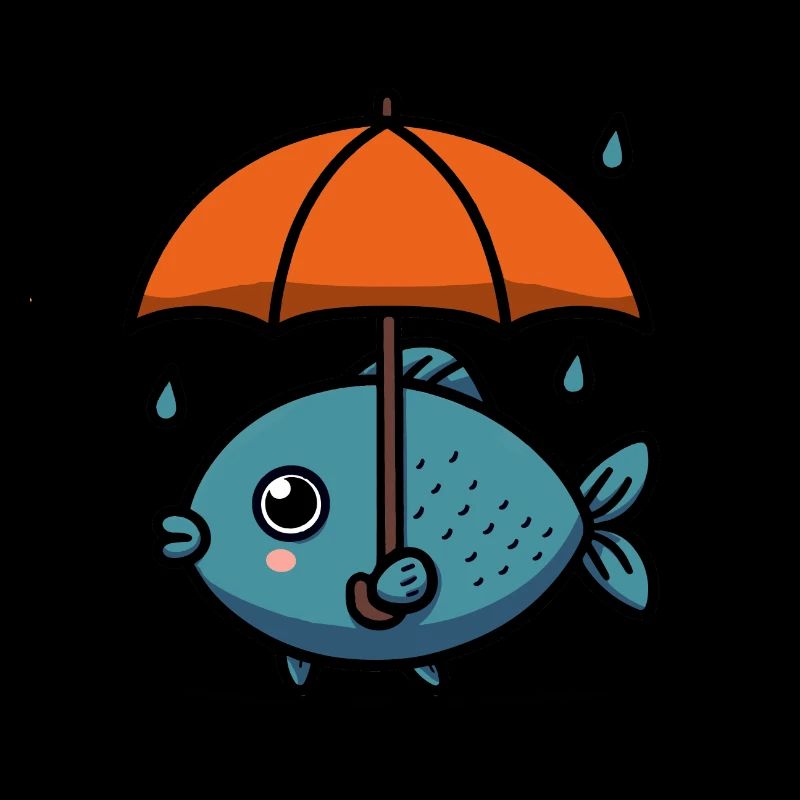 Parapluie de poisson de mer du lac d’eau au sec