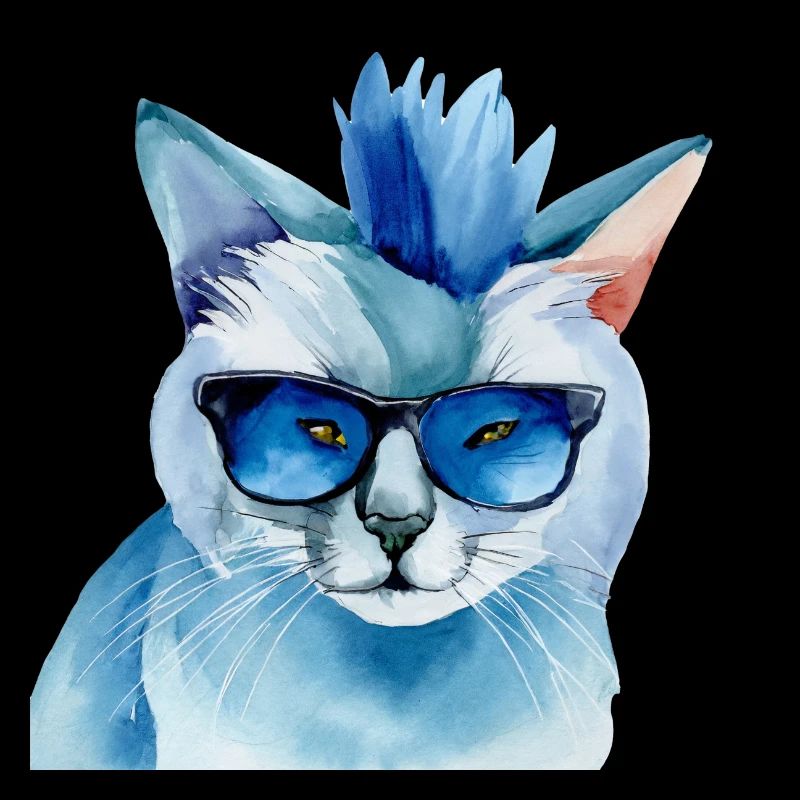 Punkrock Katze mit Sonnenbrille Geschenkidee