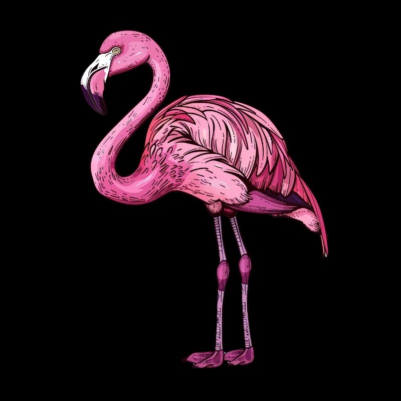Stylish Pink Flamingo Stands Serenely