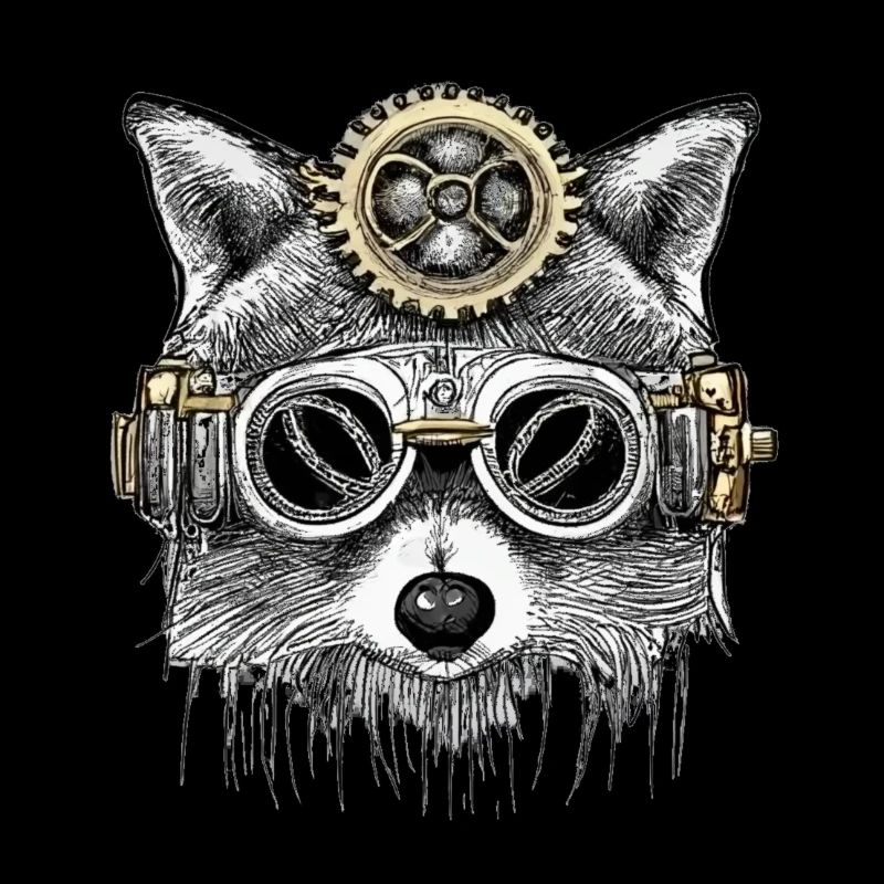 Raton laveur steampunk