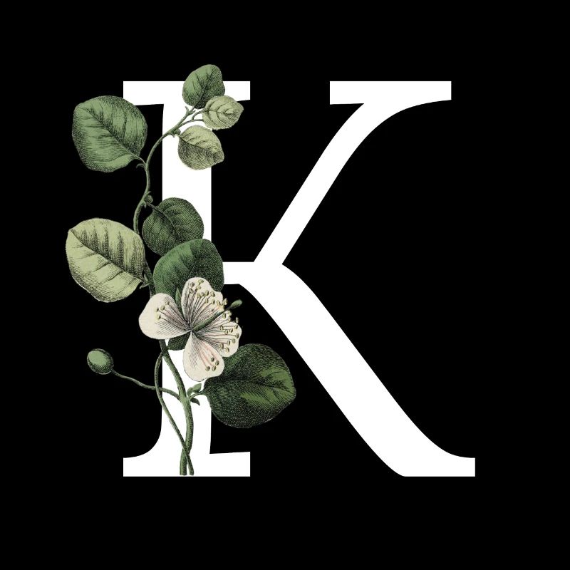 Grüner botanischer Buchstabe K