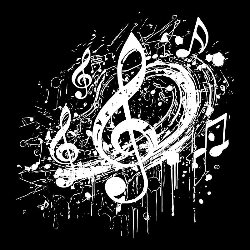 Flying Music Notes Floating clef