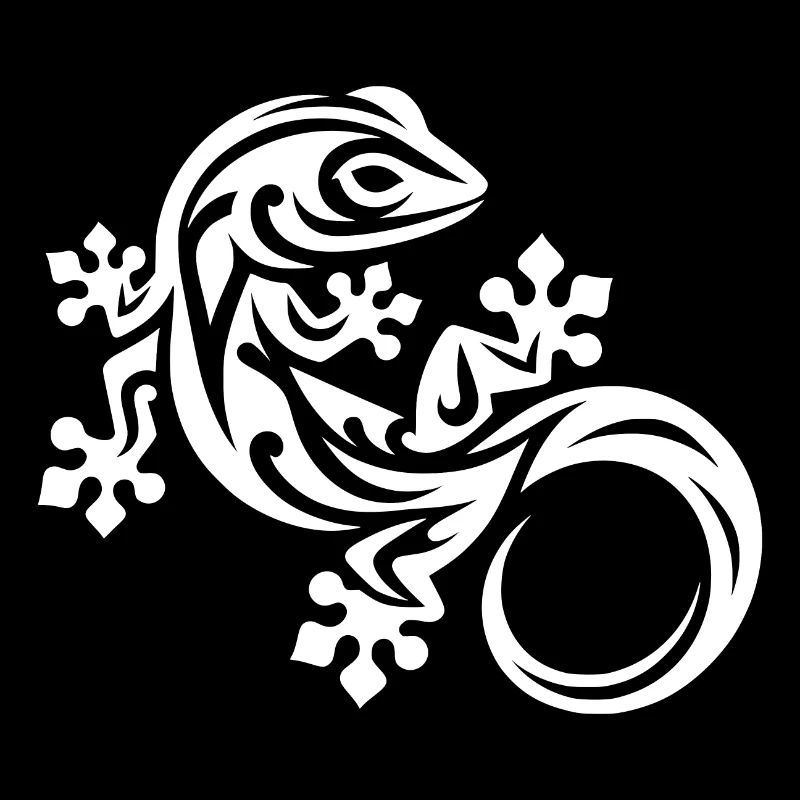 Gecko im Tribal Tattoo Style
