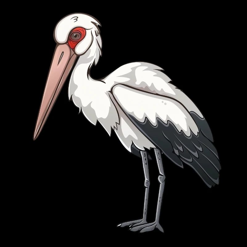 Stolzer Weißer Storch In Pose