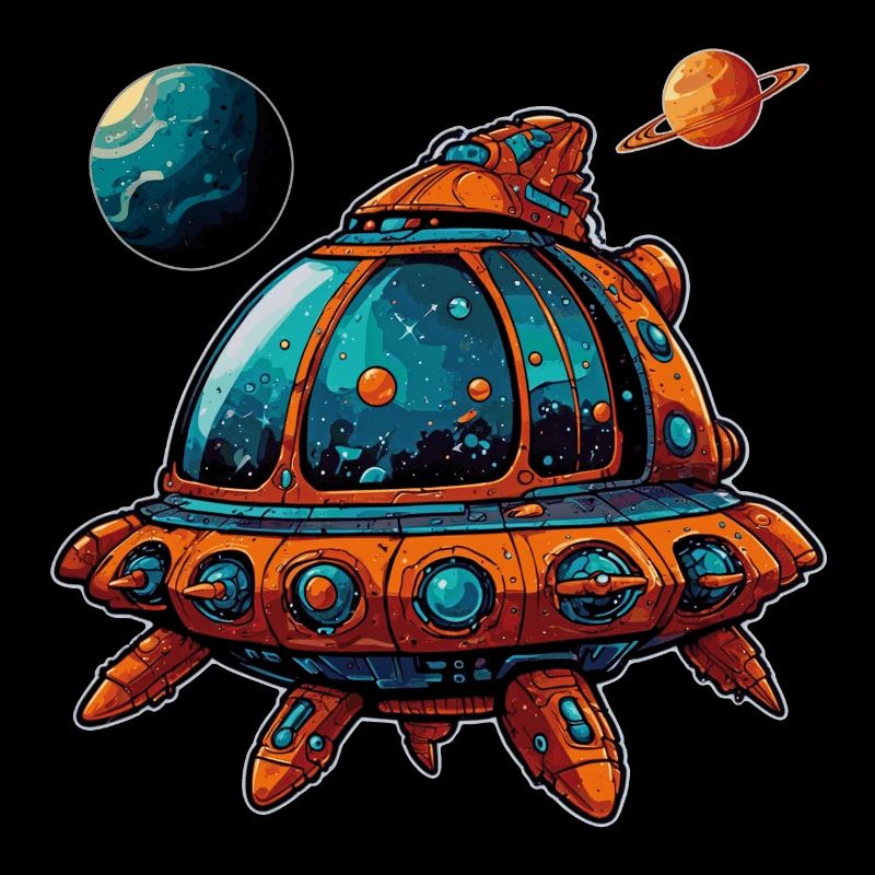 Soucoupe volante de vaisseau spatial imaginative