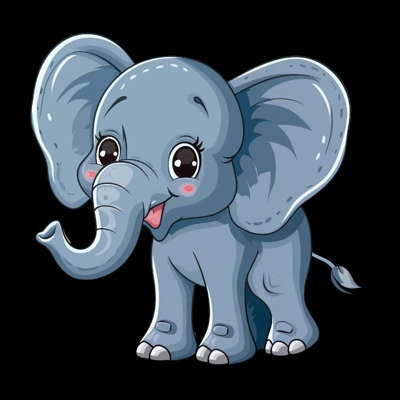 Cute Elephant for Kids Room Wall