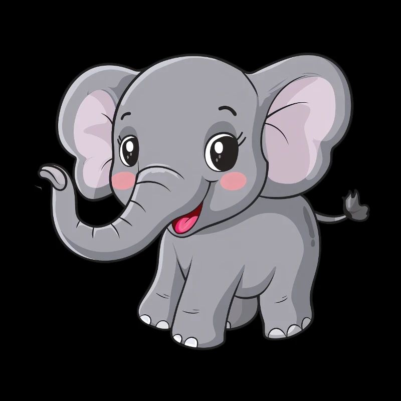 Mignon ami éléphant gris