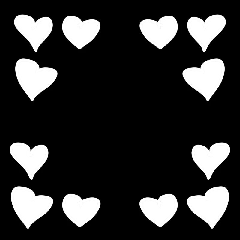 Hearts Pattern Frame Square Heart