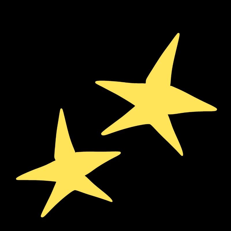 Étoile Forme Deux Étoiles Symbole Jaune