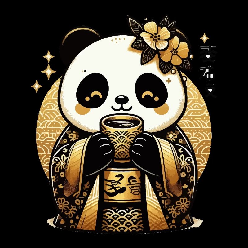 Cute Panda Tea Drink