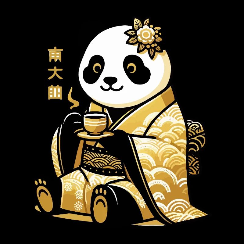 Cute Panda tea time