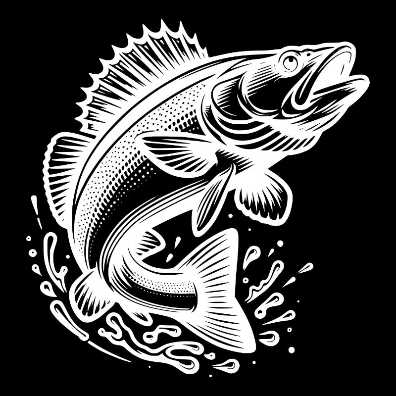 Springender Zander Fisch