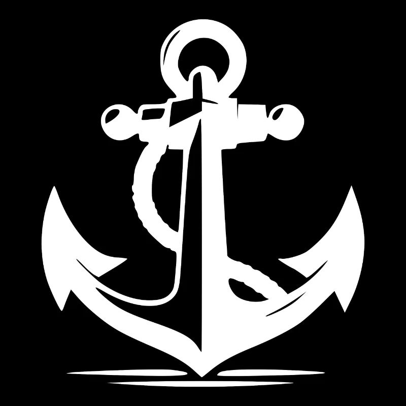 Vintage Old Anchor with Thick Rope Rope