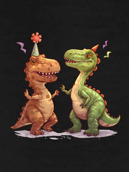 Two Dancing Dinosaurs