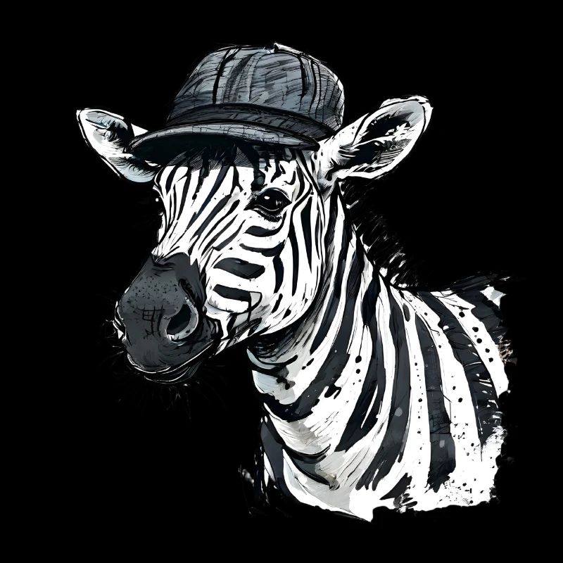 Süßes Zebra mit Mütze