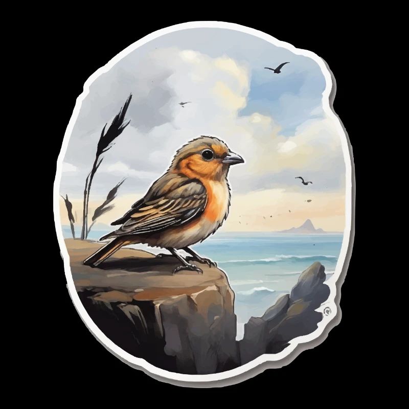 Landschaft Gemälde mit Vogel