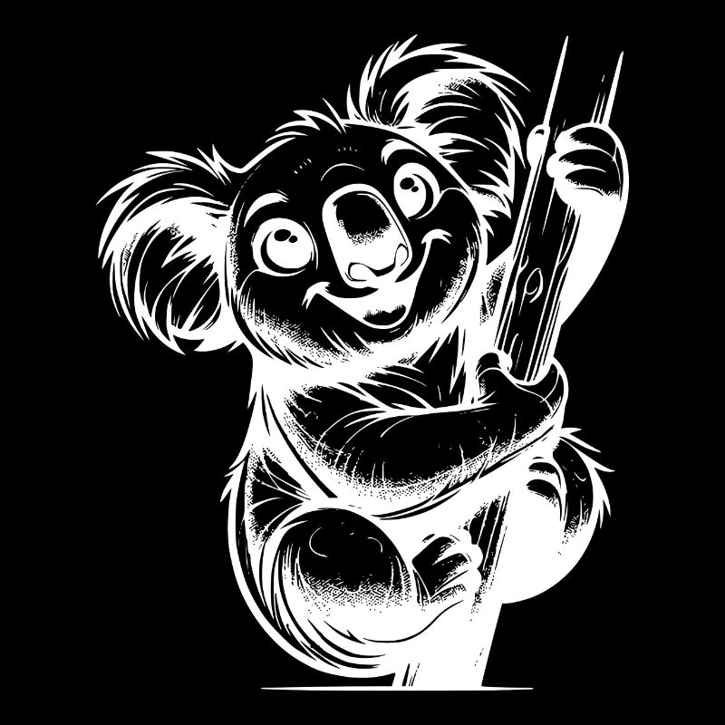 Koala crayon australien souriant pour enfants