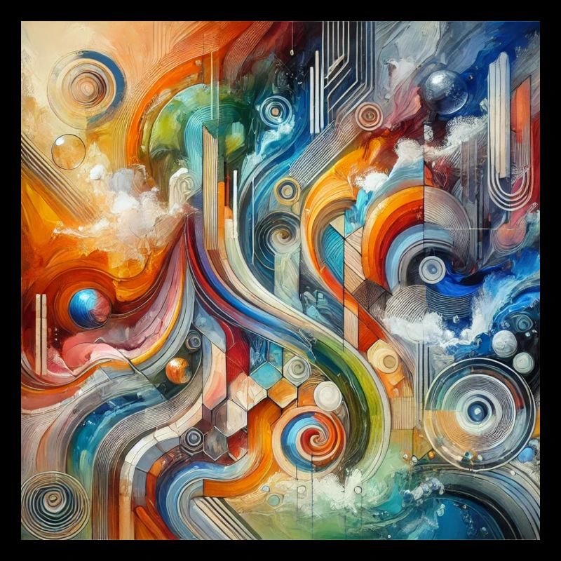 Lebhafter Fluss - Abstraktes Gemälde