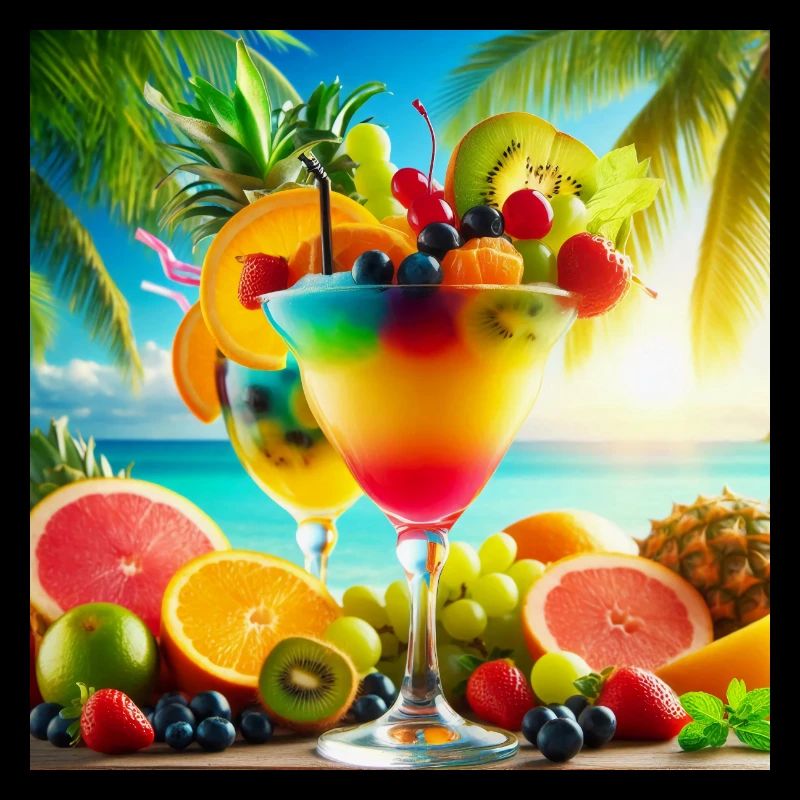 Tropical fruit cocktail.