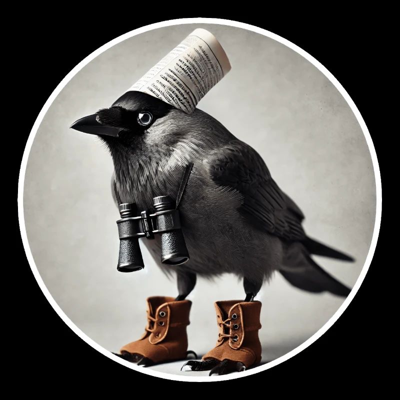 Jackdaw with binoculars