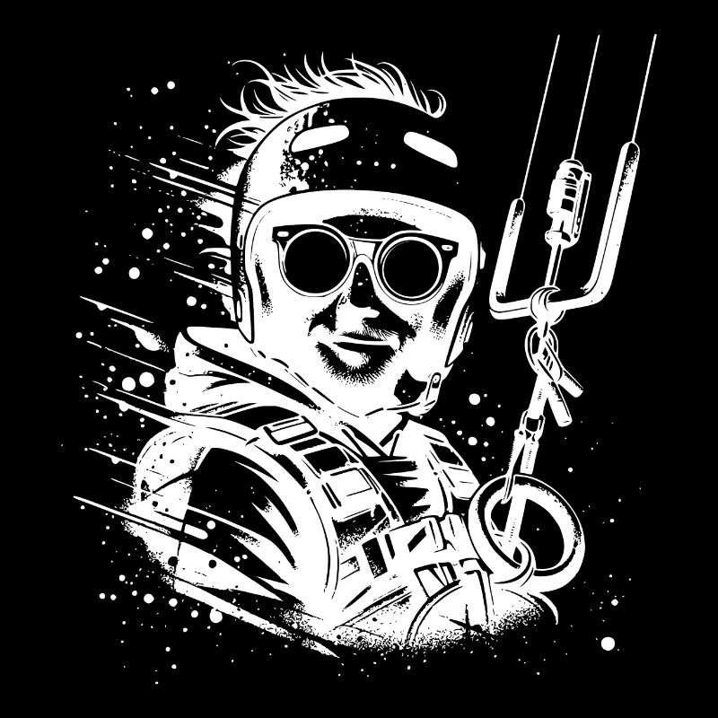 Relaxter Kite Surfer Mann Wind Surfen am Himmel