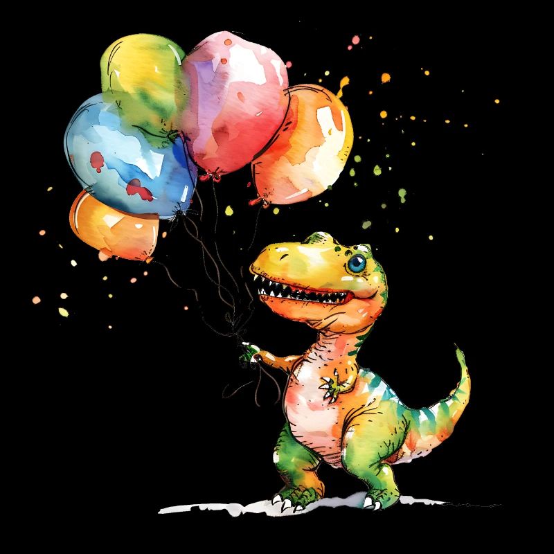 Le dinosaure est content du ballon