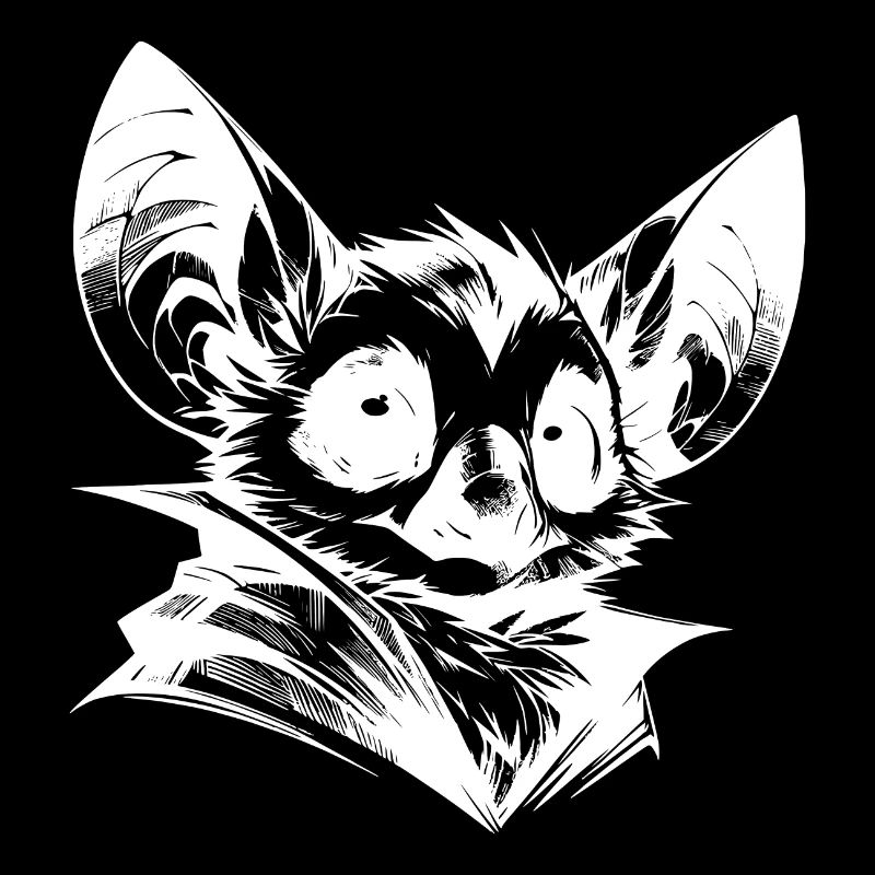 Cute Bat Baby Kids Pencil Sketch