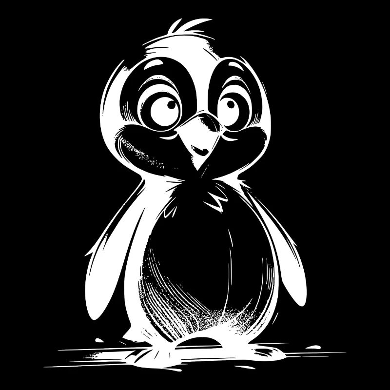 Pingouin Bébé Dessin Dessin Animé Style Pingouins