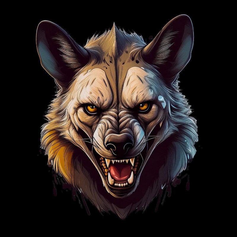 Wild angry animal pugnacious combative hyena