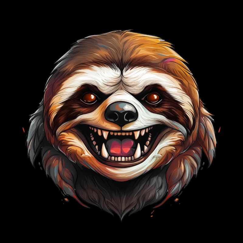 Wild angry animal pugnacious combative sloth